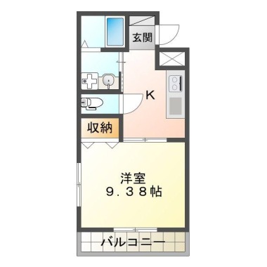 蔵本町 マンション 1K 103の間取り図