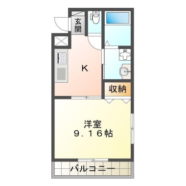 蔵本町 マンション 1K 301の間取り図