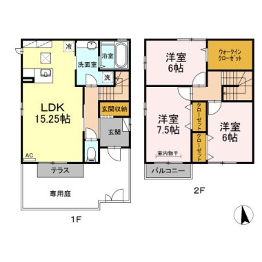 クウラージュ F棟 1の間取り図