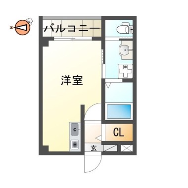 中常三島町 マンション 1R 101の間取り図