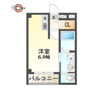 中常三島町 マンション 1R 203の間取り図