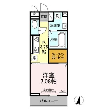 アイリーブ南佐古 202の間取り図