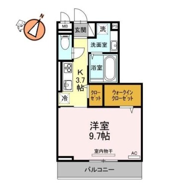 アイリーブ南佐古 206の間取り図