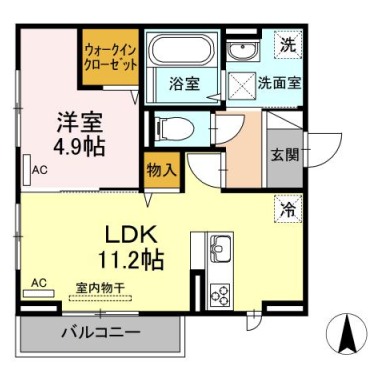 フルール 101の間取り図