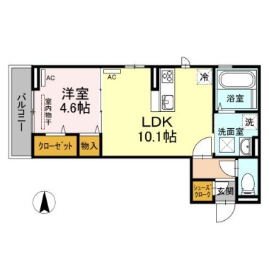 フルール 102の間取り図