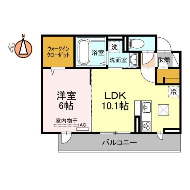 キャトルセゾン南佐古 103の間取り図