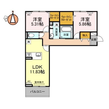 キャトルセゾン南佐古 305の間取り図