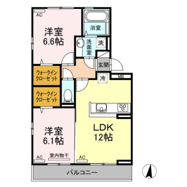 キャトルセゾン南佐古 307の間取り図