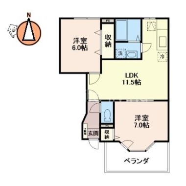 Life館リエールA棟 102の間取り図