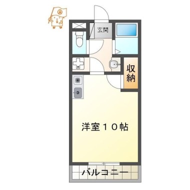 徳島町 マンション 1R 505の間取り図