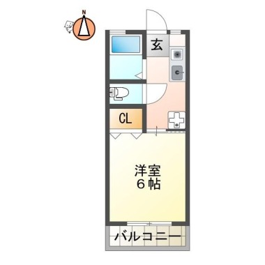 佐古五番町 マンション 1K 203の間取り図