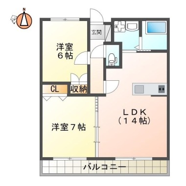 アビィーロードI 103の間取り図