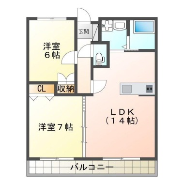 アビィーロードI 303の間取り図