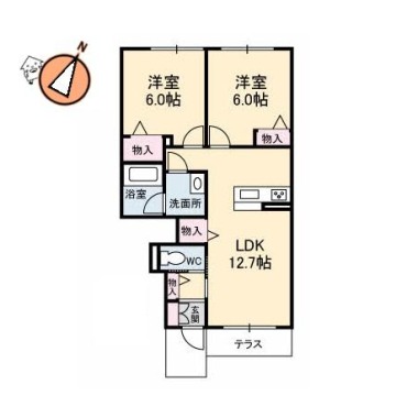 シャーメゾン西須賀 102の間取り図