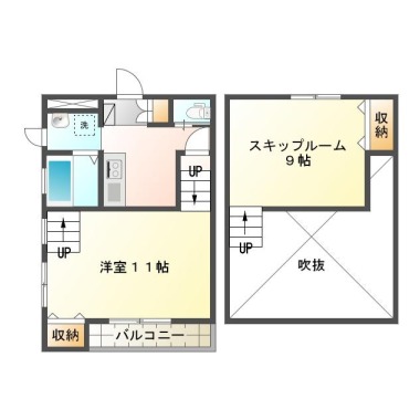 北沖洲 アパート 1DK 103の間取り図