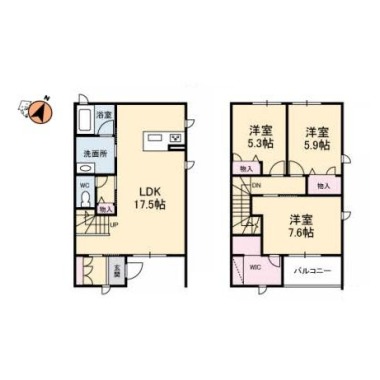 プロヌーブ庄町 102の間取り図