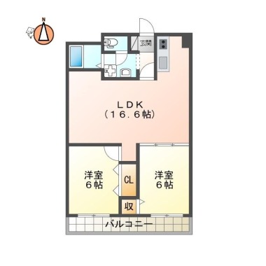 里見第2ビル 401の間取り図