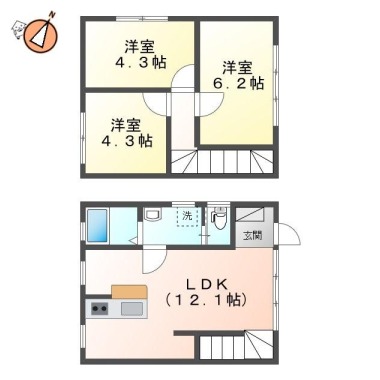 フィットセル住吉II Aの間取り図