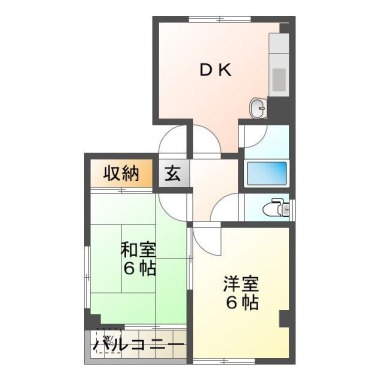 中前川町 マンション 2DK 301の間取り図