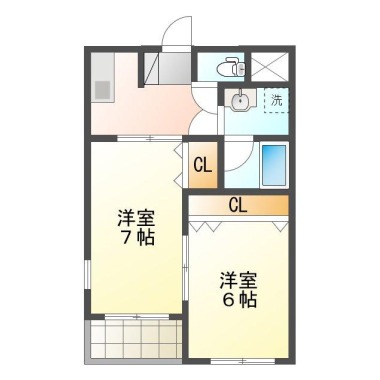 住吉 マンション 2K 201の間取り図