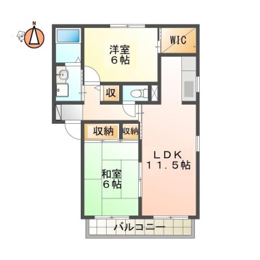 名東町 アパート 2LDK 102の間取り図