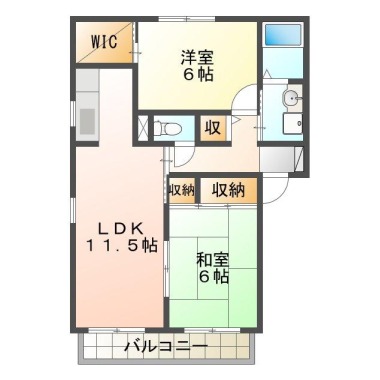 名東町 アパート 2LDK 201の間取り図