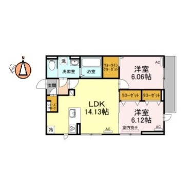 グランディール南佐古 205の間取り図