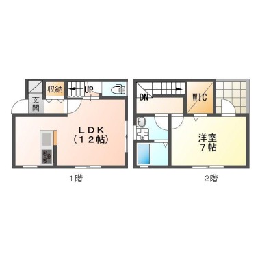 城東町2丁目 アパート 1LDK Dの間取り図