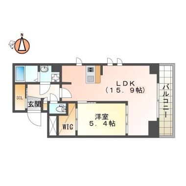 吉野本町 マンション 1LDK 202の間取り図