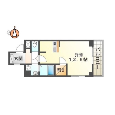 吉野本町 マンション 1R 601の間取り図