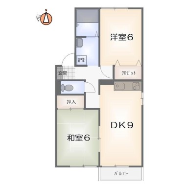 名東町 アパート 2DK C201の間取り図