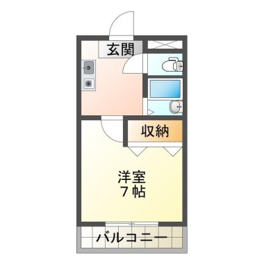 住吉 アパート 1K 101の間取り図