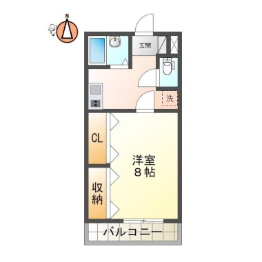 沖浜 マンション 1K 104の間取り図
