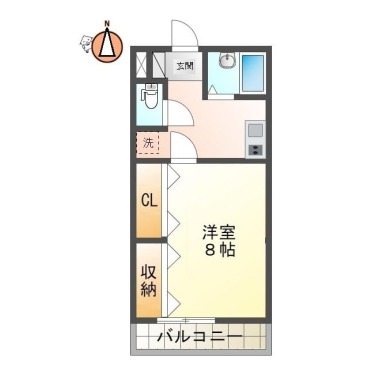 沖浜 マンション 1K 105の間取り図
