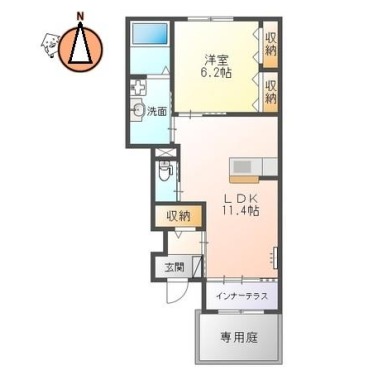 ユニバーサルテラスY 102の間取り図