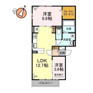 サンライズ蔵本II 101の間取り図