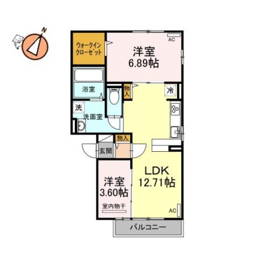 サンライズ蔵本II 202の間取り図