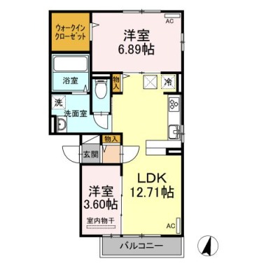 サンライズ蔵本II 302の間取り図