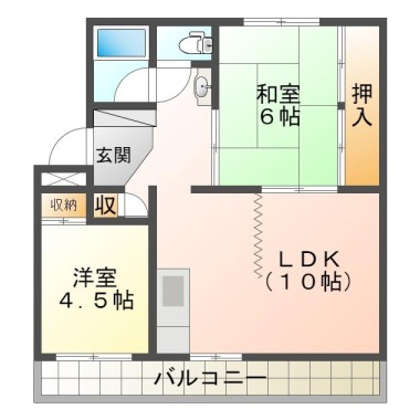 西須賀町 マンション 2LDK 103の間取り図