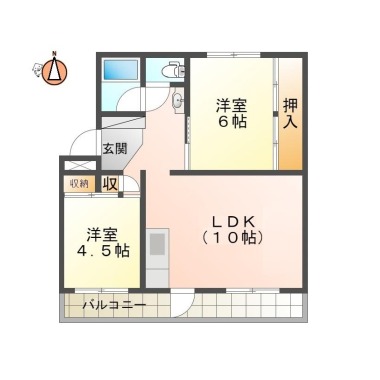 西須賀町 マンション 2LDK 106の間取り図