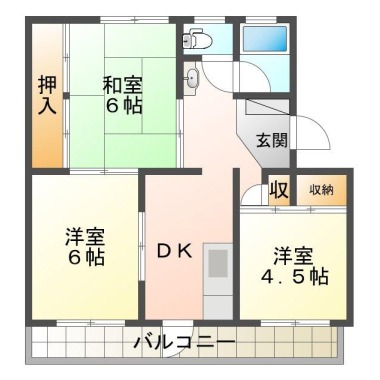 西須賀町 マンション 3DK 507の間取り図