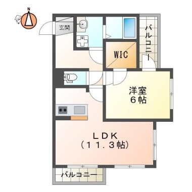 南佐古二番町 マンション 1LDK 103の間取り図