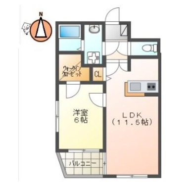 南佐古二番町 マンション 1LDK 105の間取り図