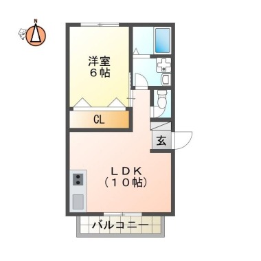 国府町府中 アパート 1LDK 102の間取り図