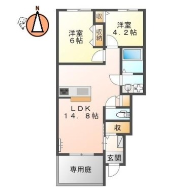 スターテラス古川A 106の間取り図