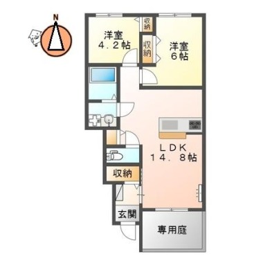 スターテラス古川A 107の間取り図