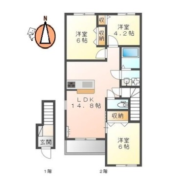 スターテラス古川A 201の間取り図