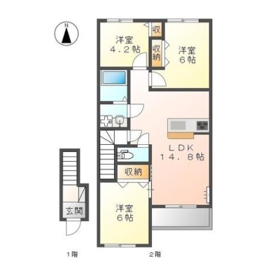 スターテラス古川A 202の間取り図