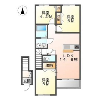 スターテラス古川A 205の間取り図