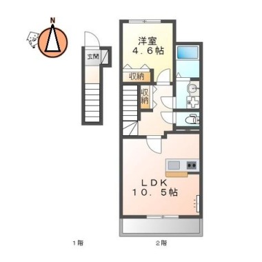 スターテラス古川B 203の間取り図